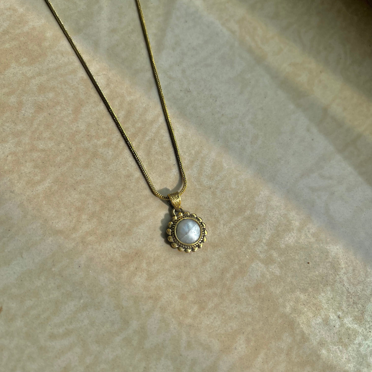 Moon Stone Pendant & Chain