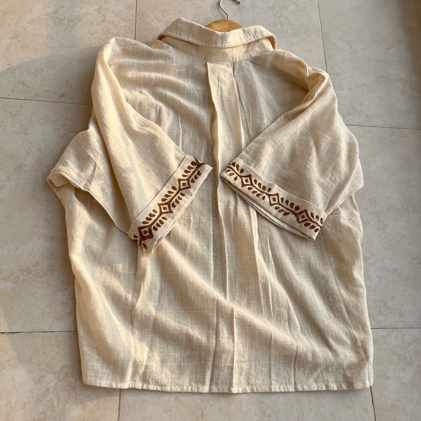 Rahgir Cotton Unisex Shirt - Warm Cream