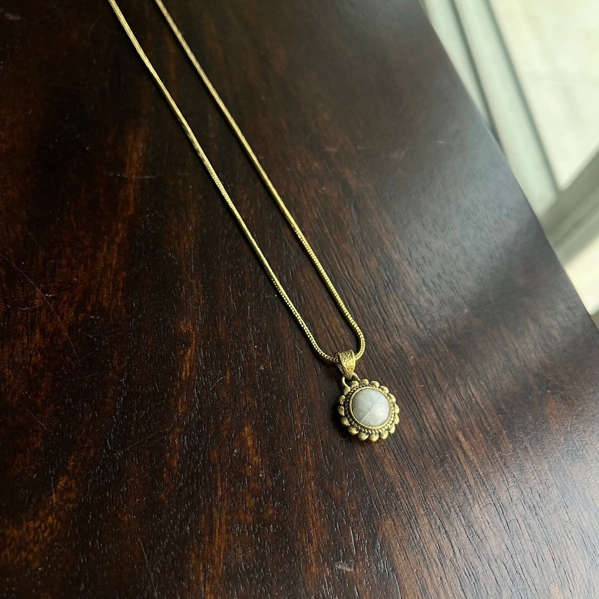 Moon Stone Pendant & Chain