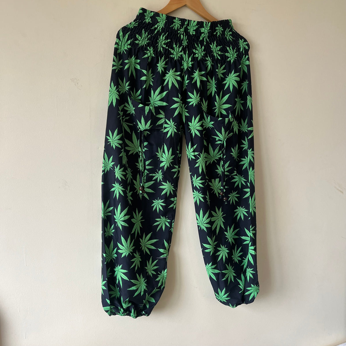 Hemp Leaf Pants - Green (Big Elastic)