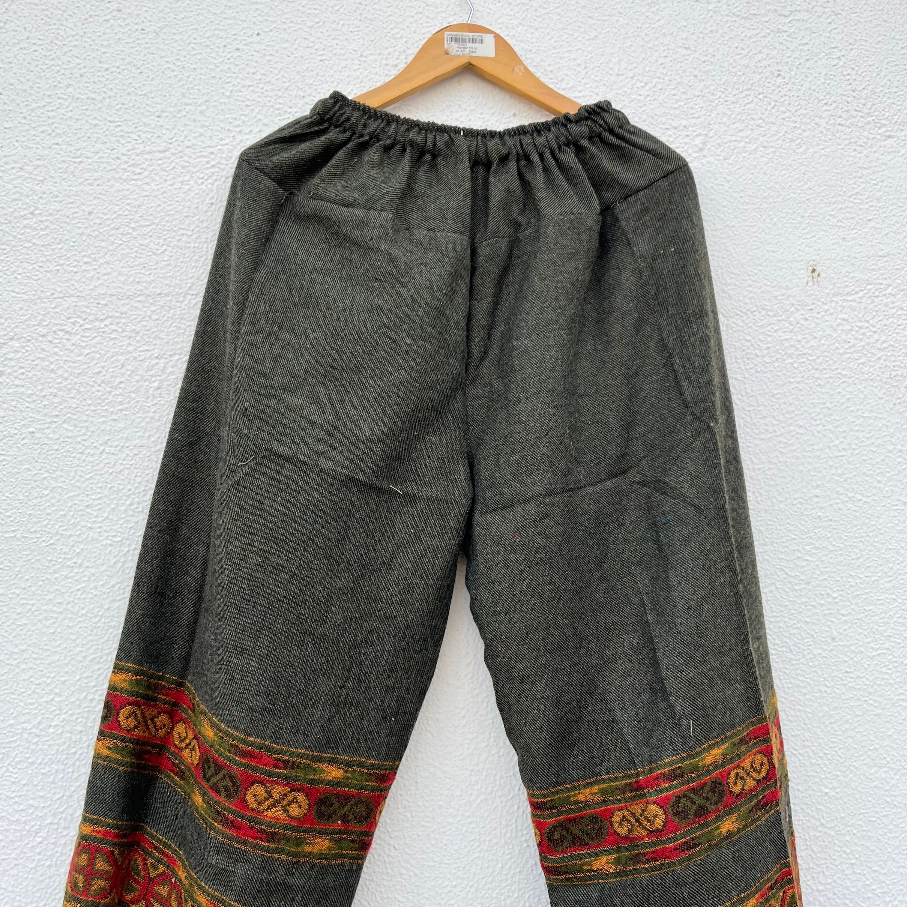 Woollen Kullu 3 Patti Pants- Green