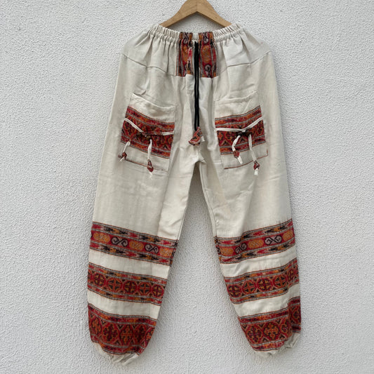 Woollen Kullu 3 Patti Pants- White