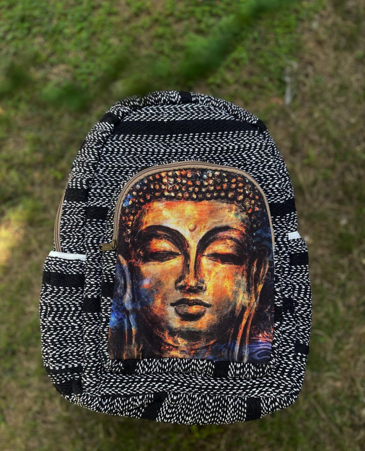 Hemp Backpack- Small ( Buddha Digital Print)