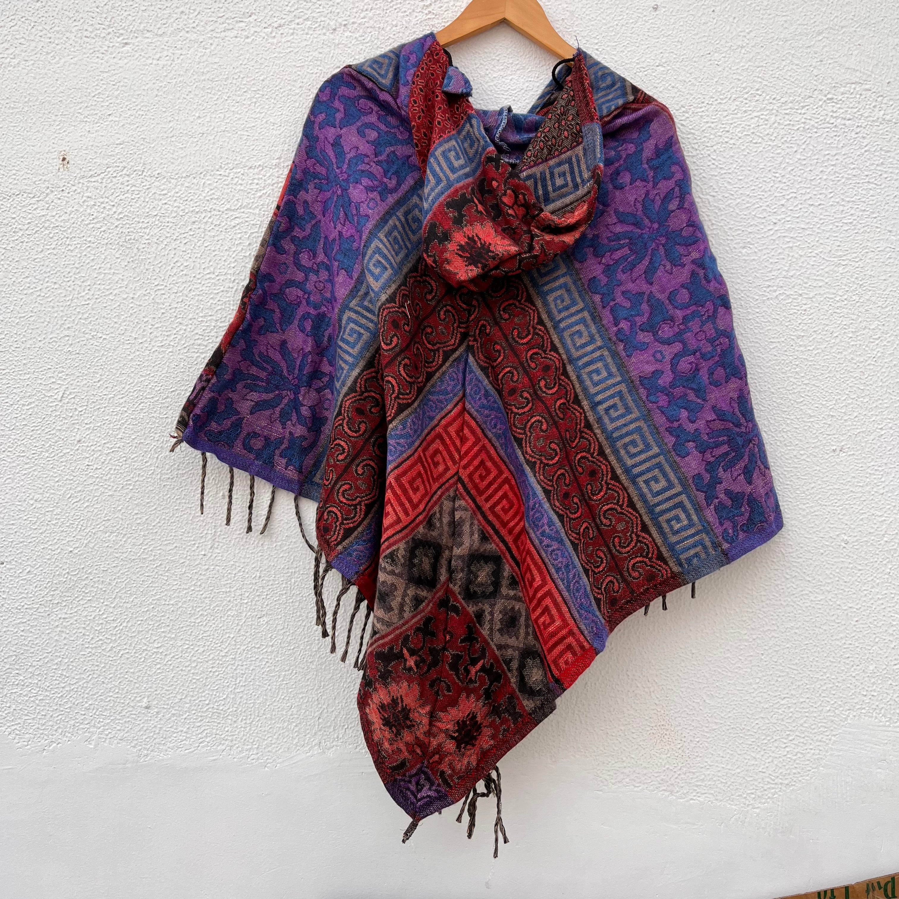 Pahadi Printed Poncho With Hood