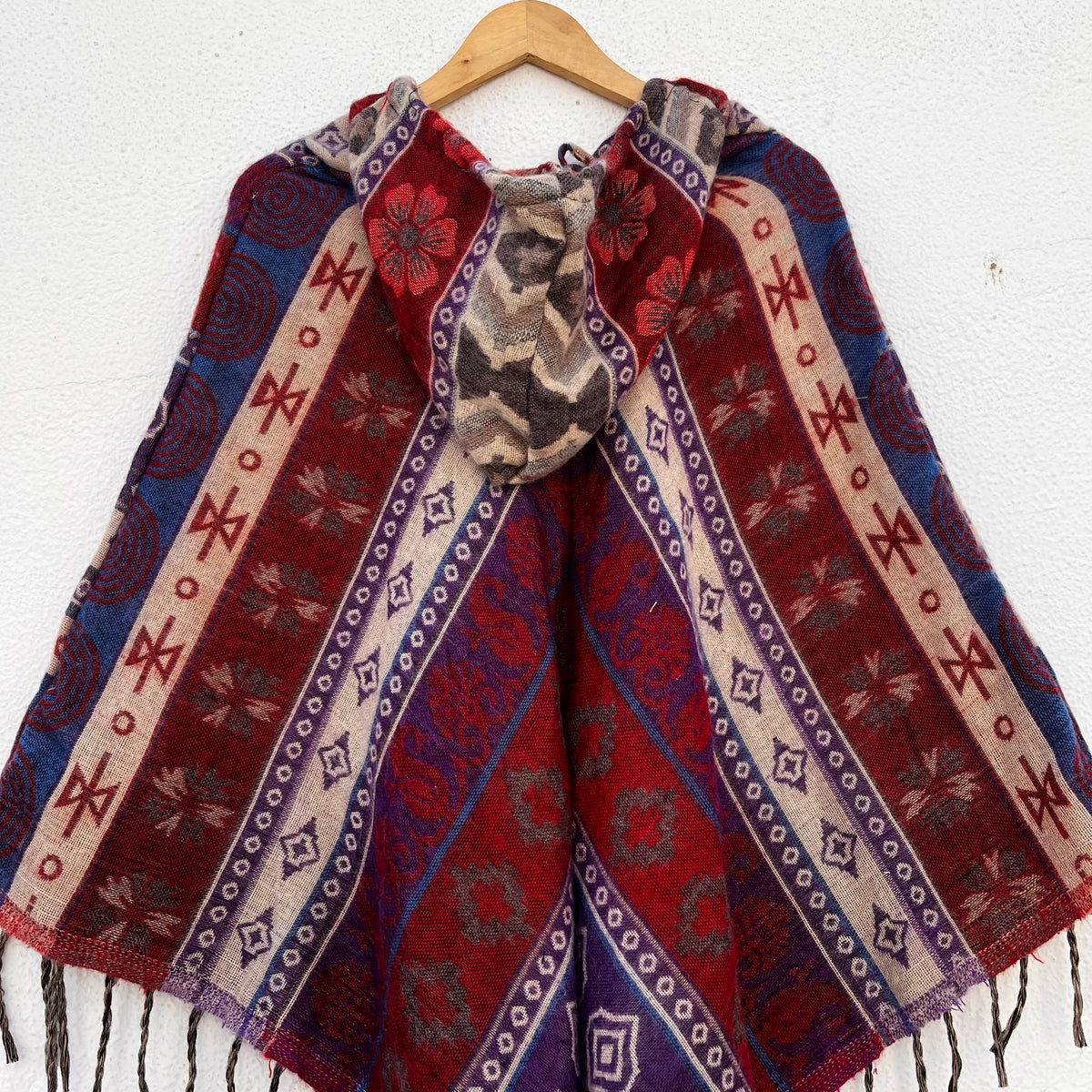 Pahadi Printed Poncho With Hood