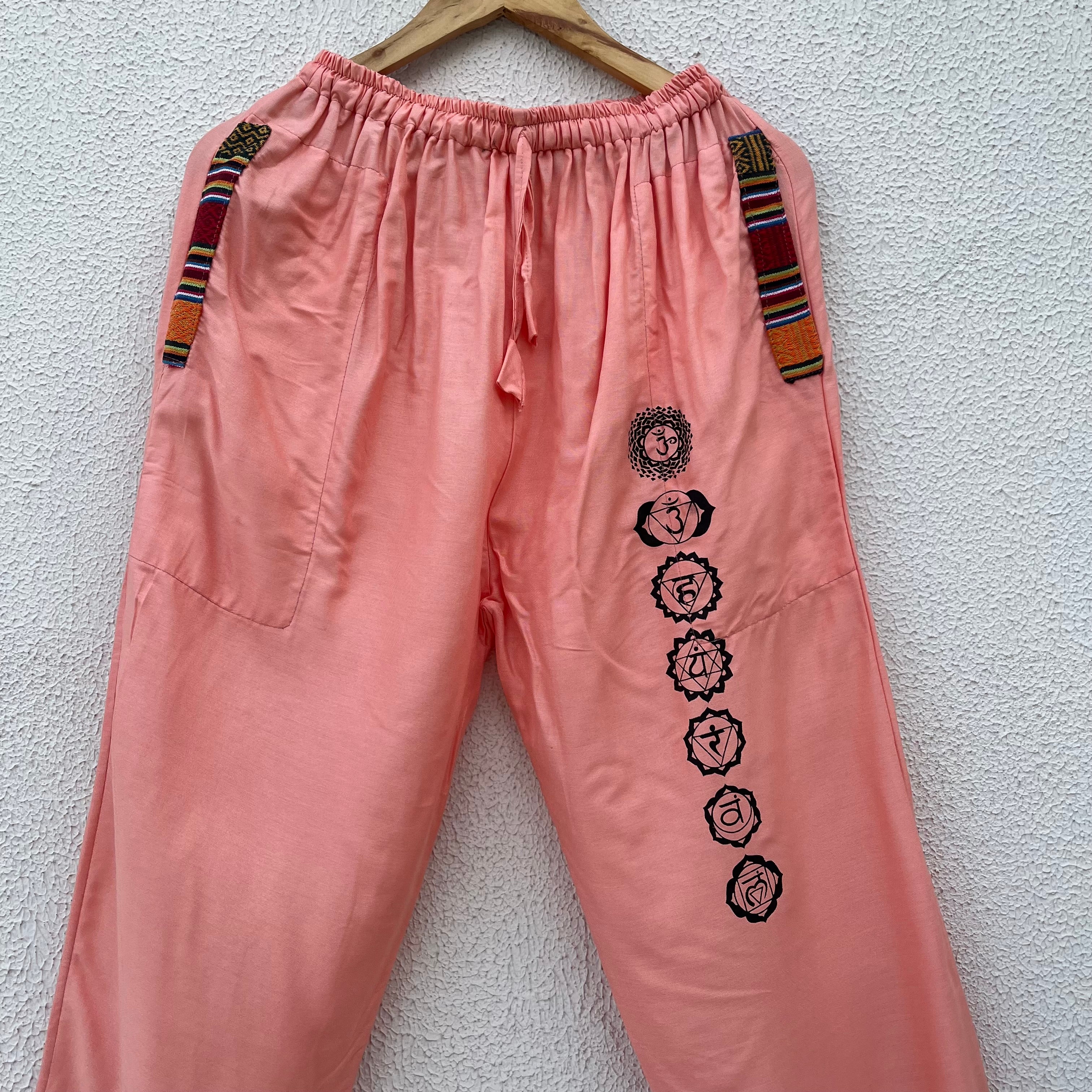 7 Chakra Pants b&w- Peach