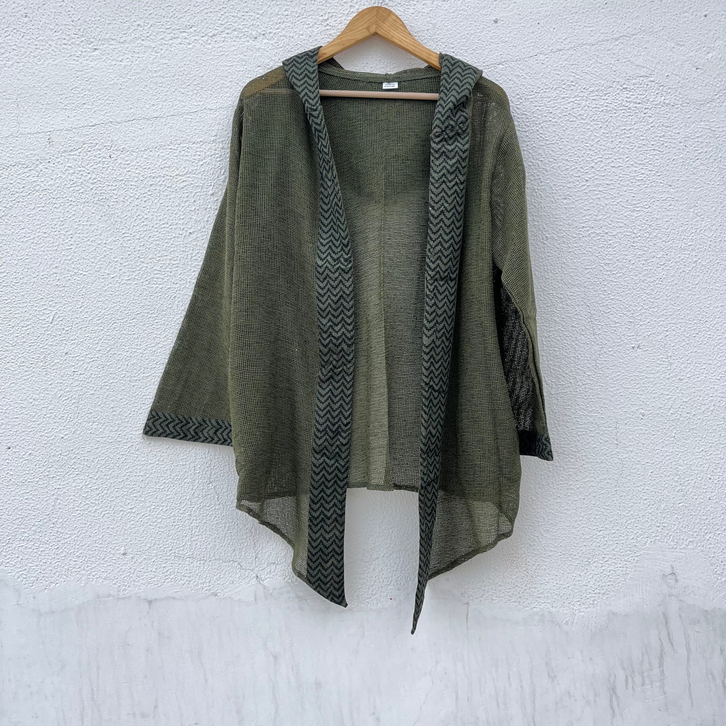 Kabira Cotton Shrug - Olive Green