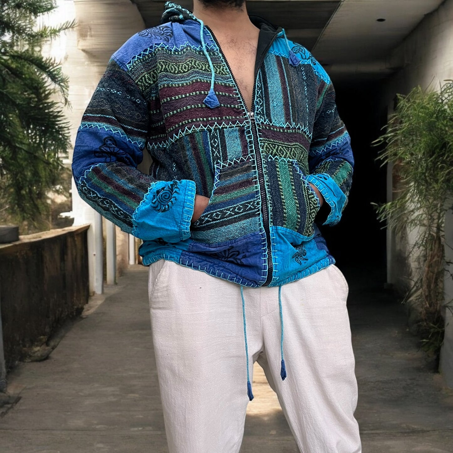 Himalayan Threads Jacket- Sea