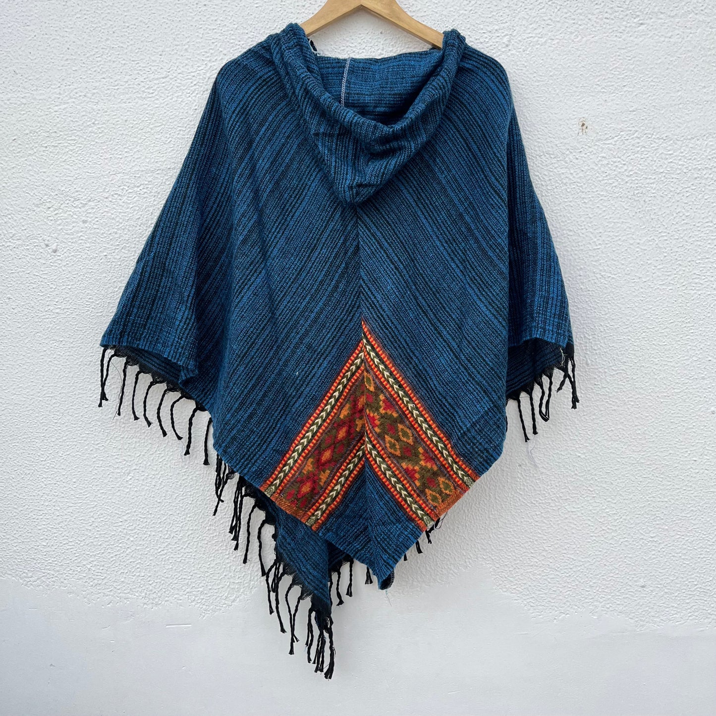 Combo Set - Kullu Poncho + Woollen Pants (Blue)