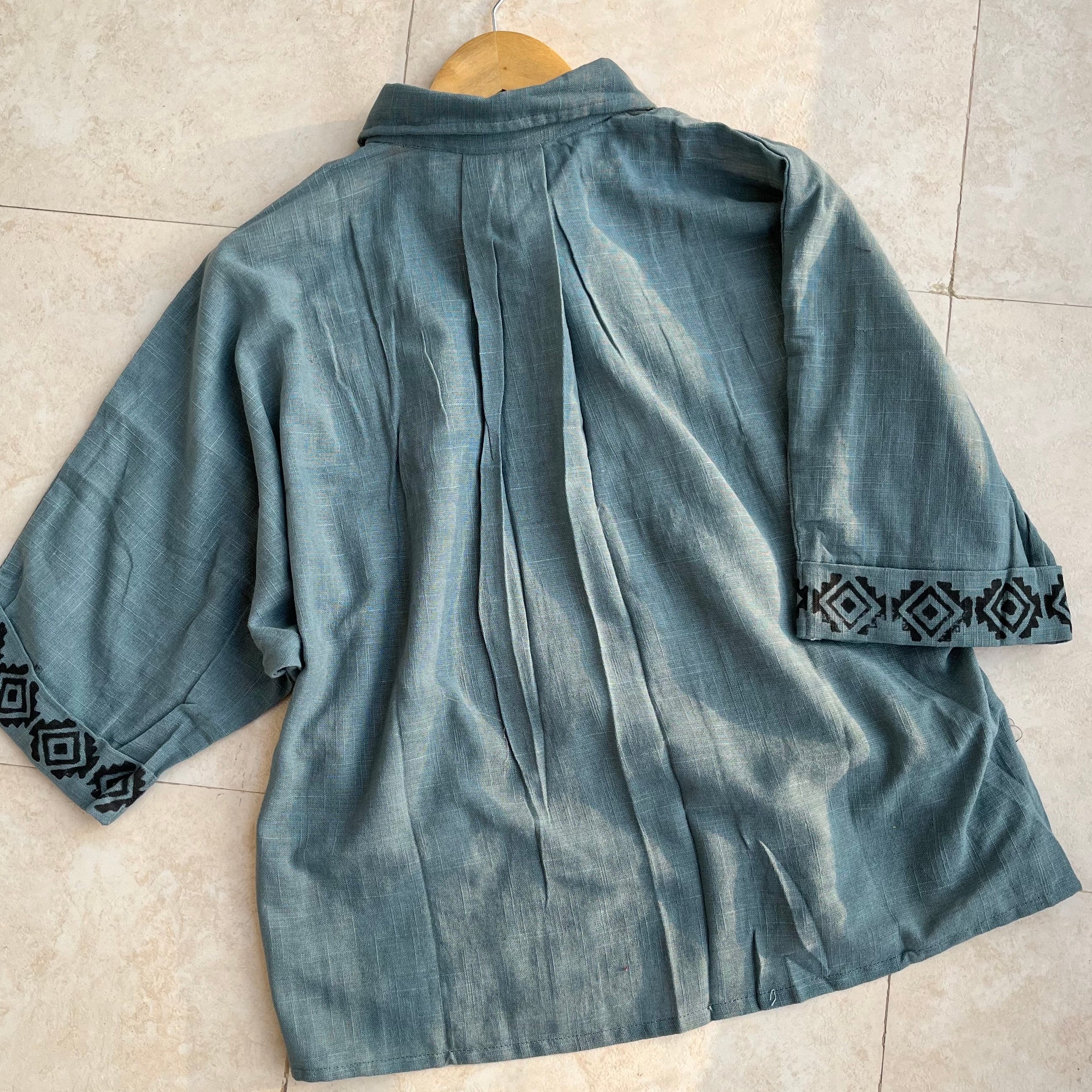 Rahgir Cotton Shirt - Dusty teal