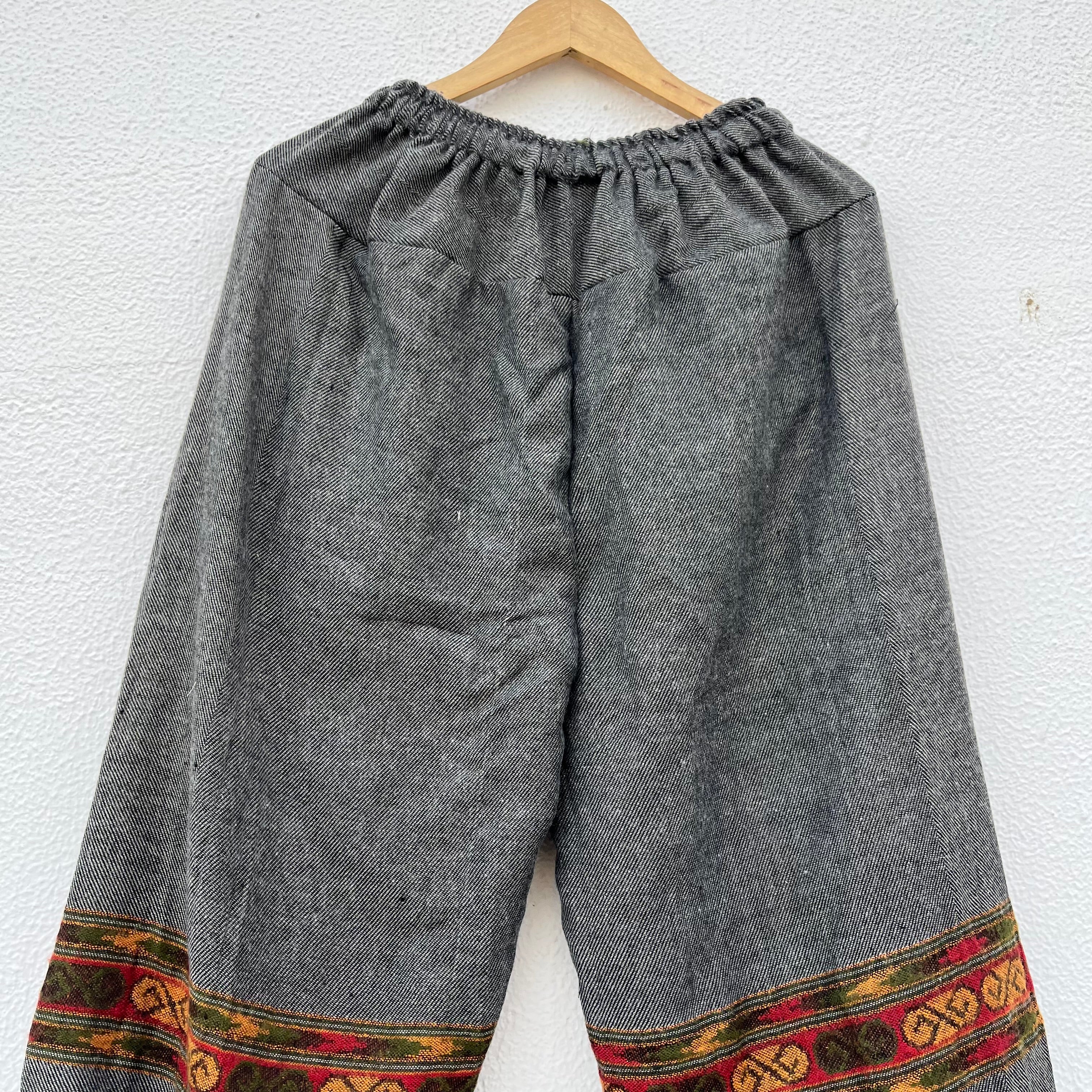 Woollen Kullu 3 Patti Pants- Grey