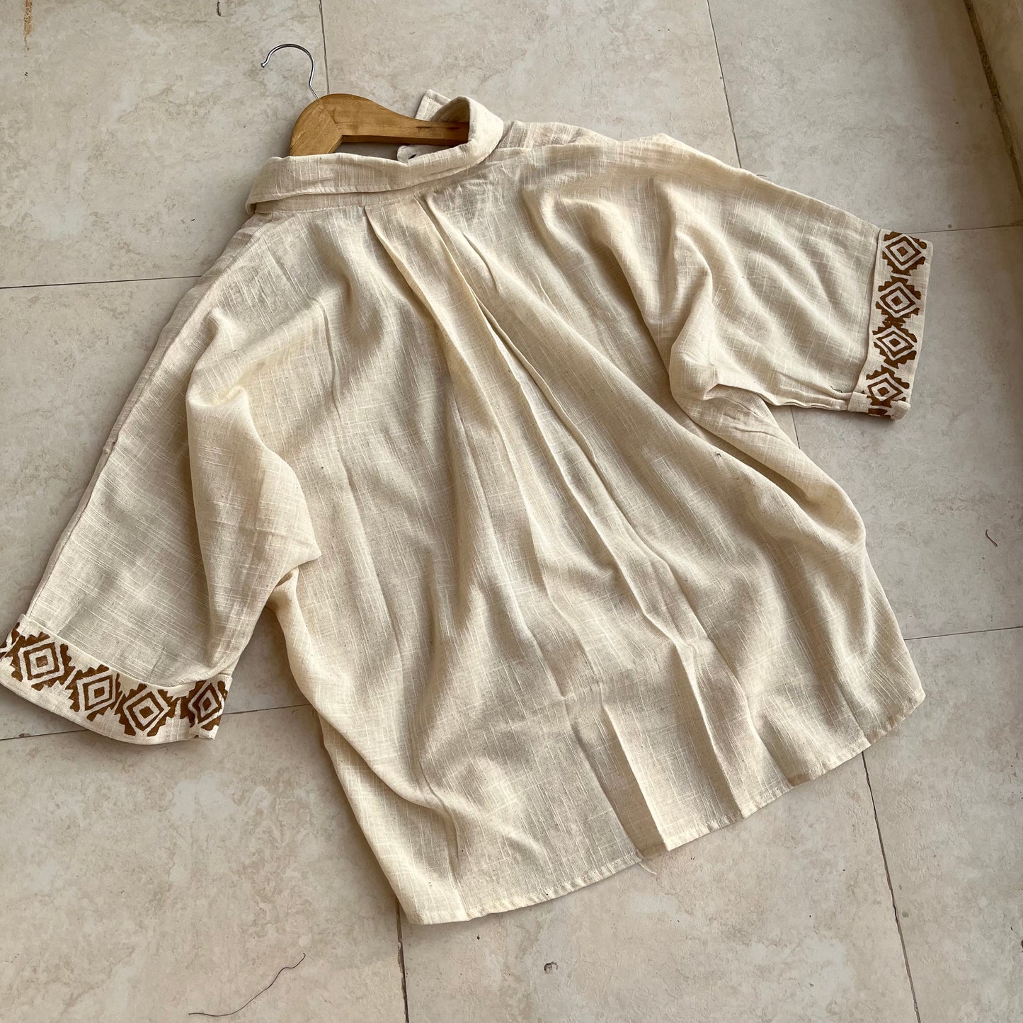 Rahgir Cotton Unisex Shirt - Warm Cream