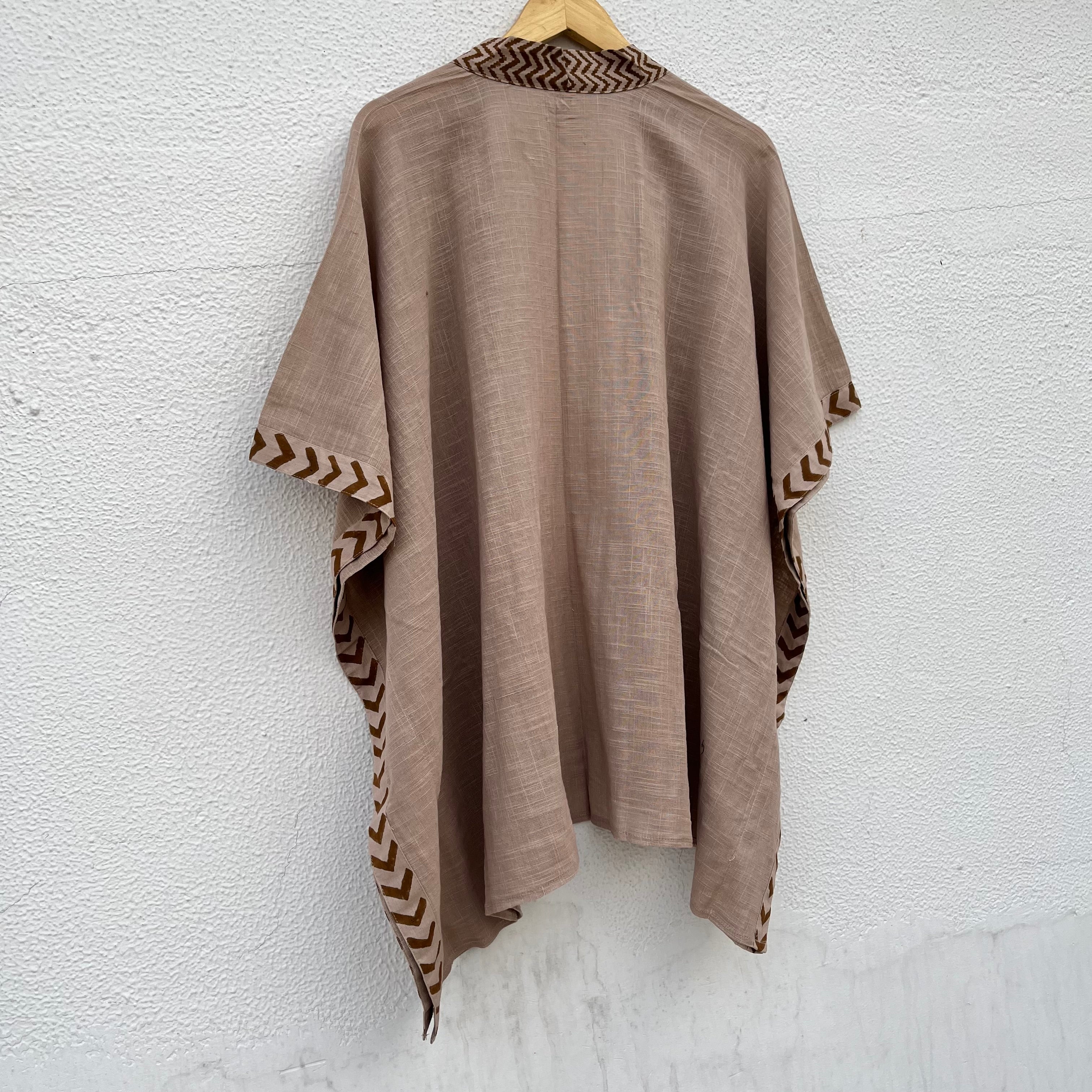 Karwaan Kaftan Cotton Shrug - Light Sand