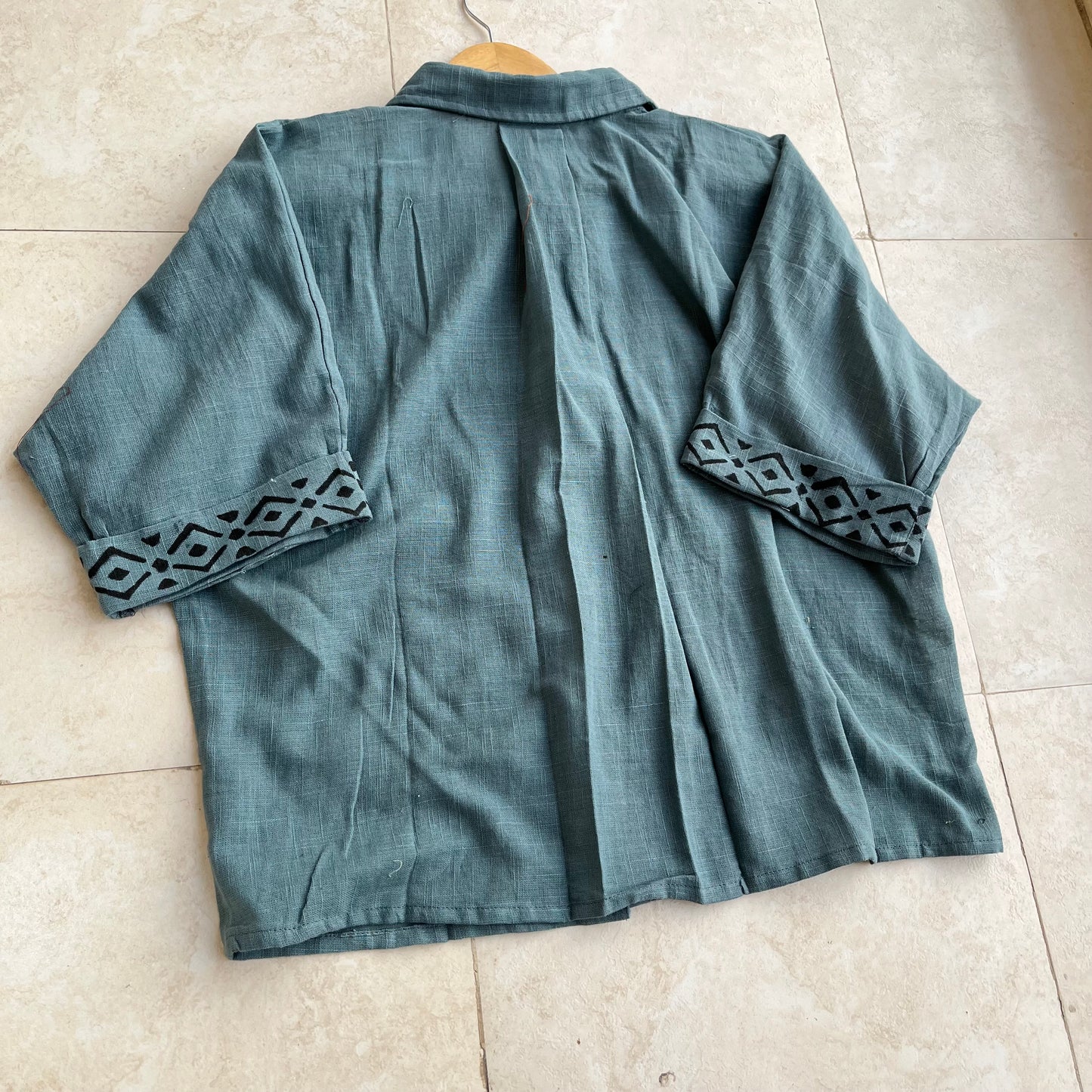 Rahgir Cotton Unisex Shirt - Dusty Teal