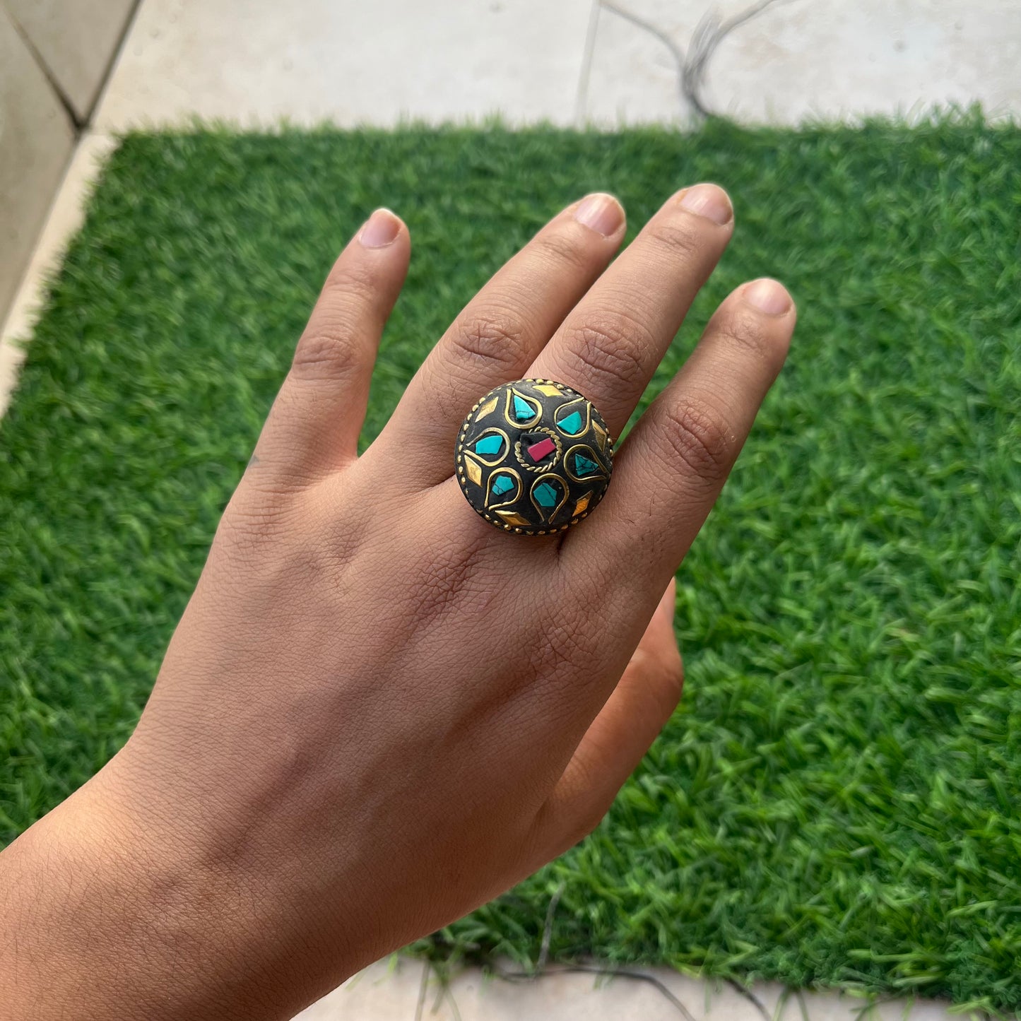 Retro Laakh Adjustable Ring