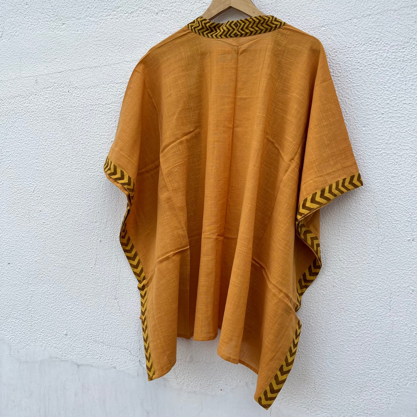 Karwaan Kaftan Cotton Shrug- Mustard