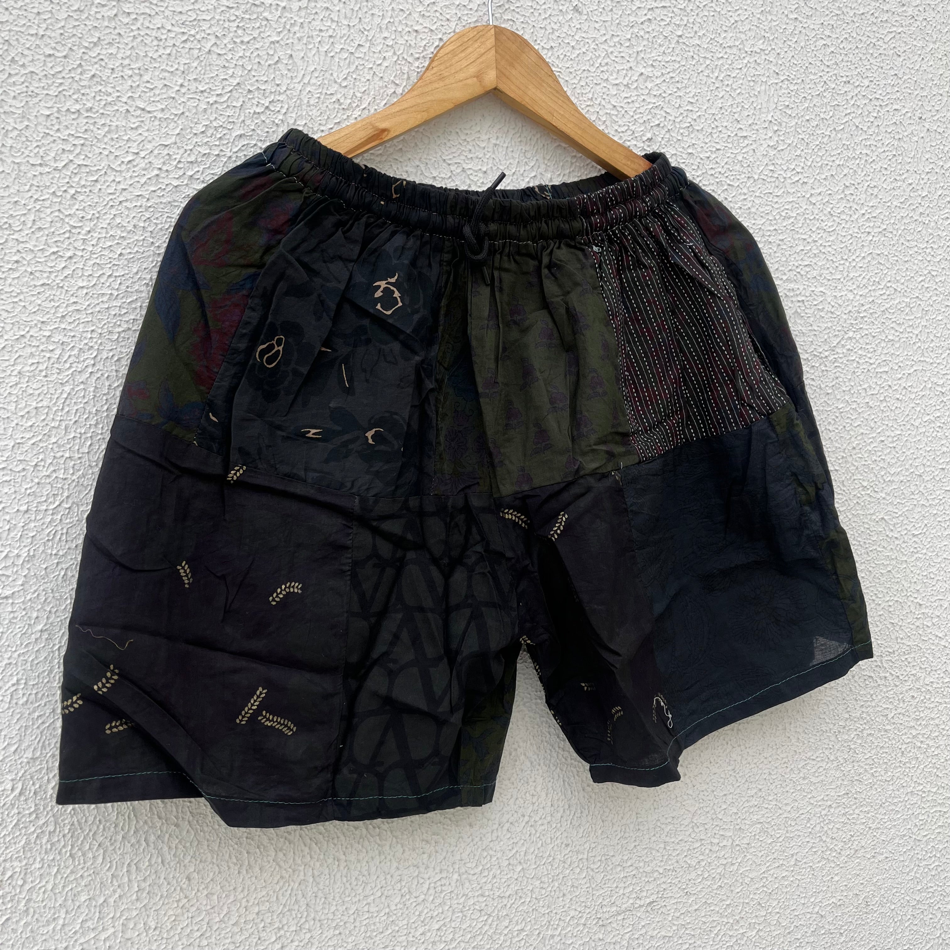 Patchwork Shorts - Black