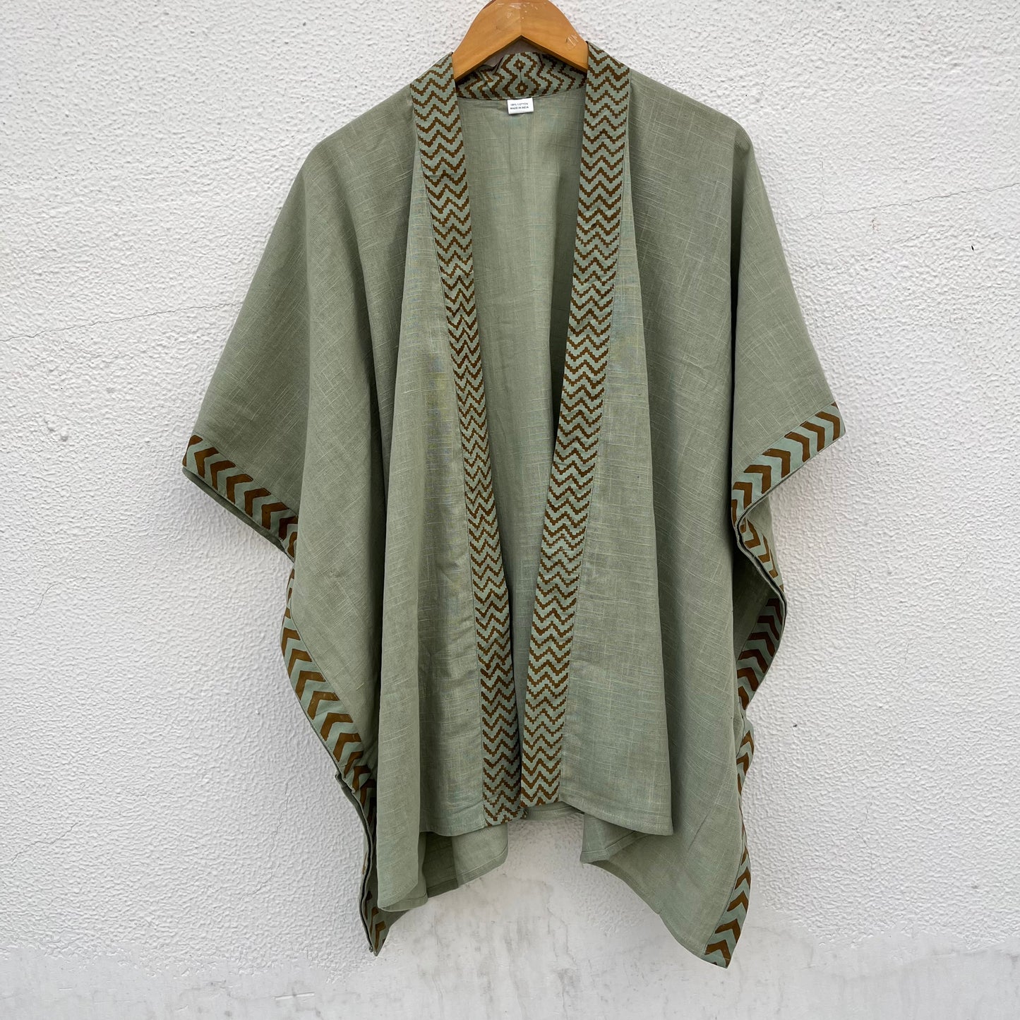 Karwaan Kaftan Cotton Shrug - Sage Green