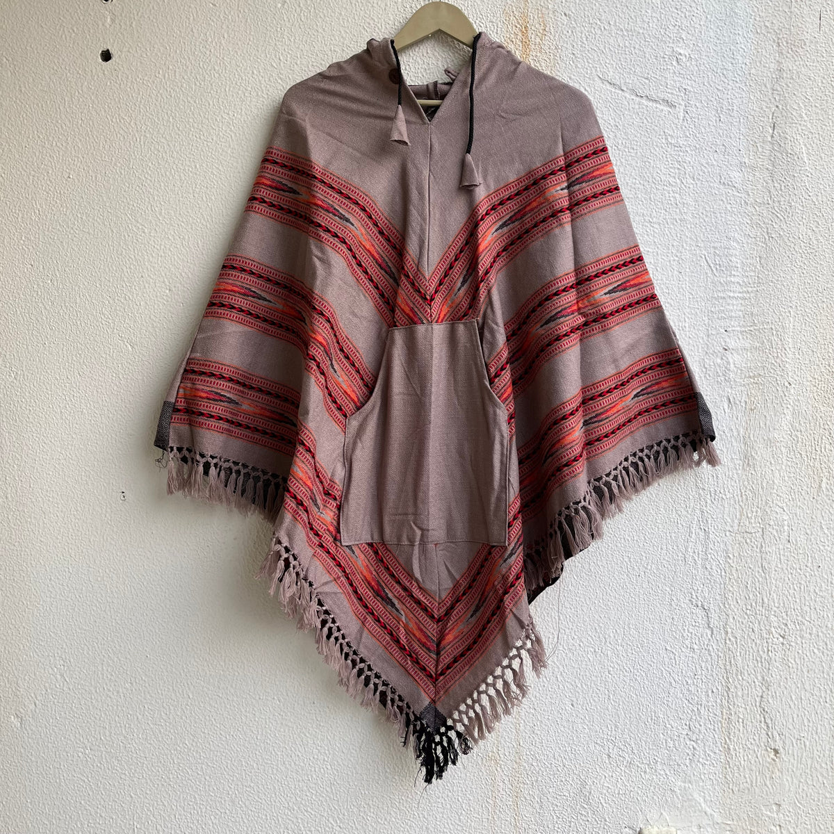 Pahadi Poncho 3 Patti with Hood - Beige