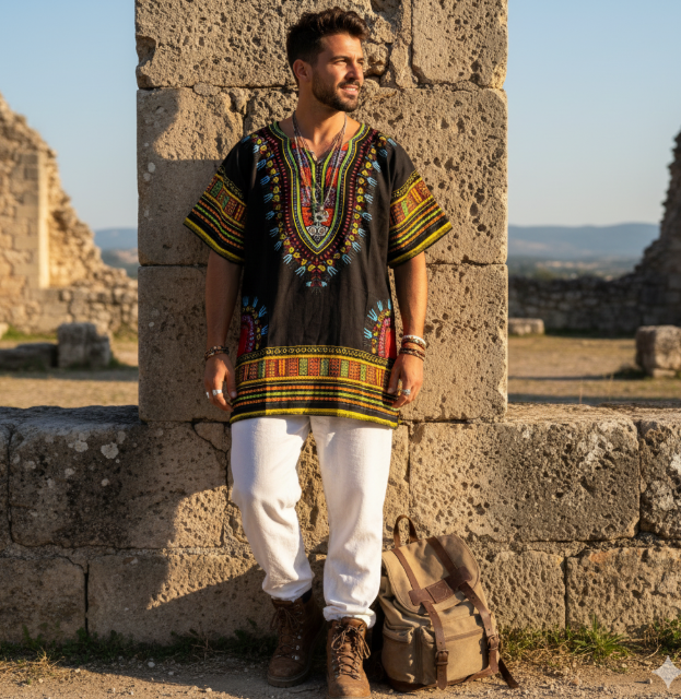 Dashiki Shirt- Black