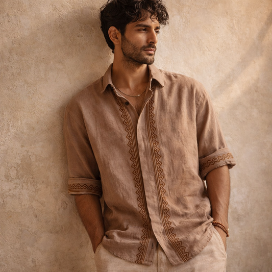 Rahgir Cotton Shirt - Light Sand