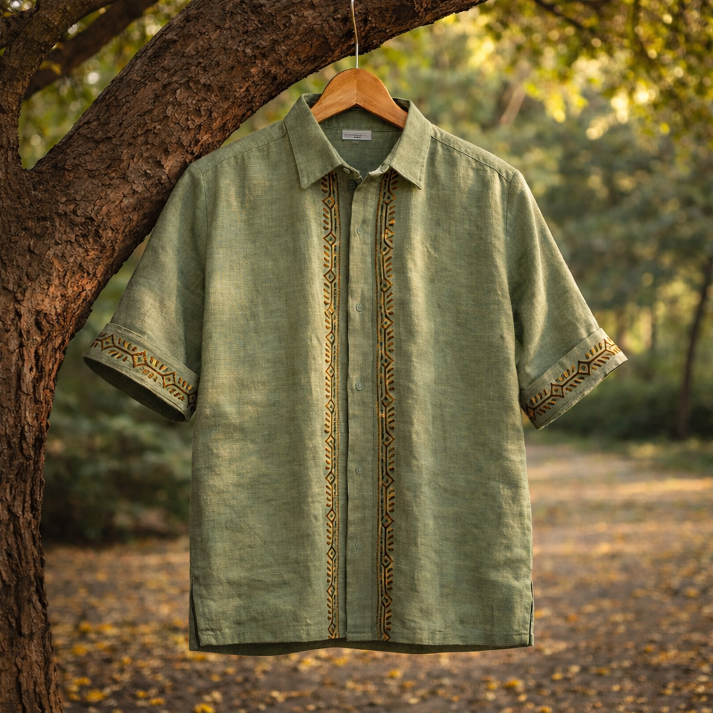 Rahgir Cotton Shirt - Sage Green