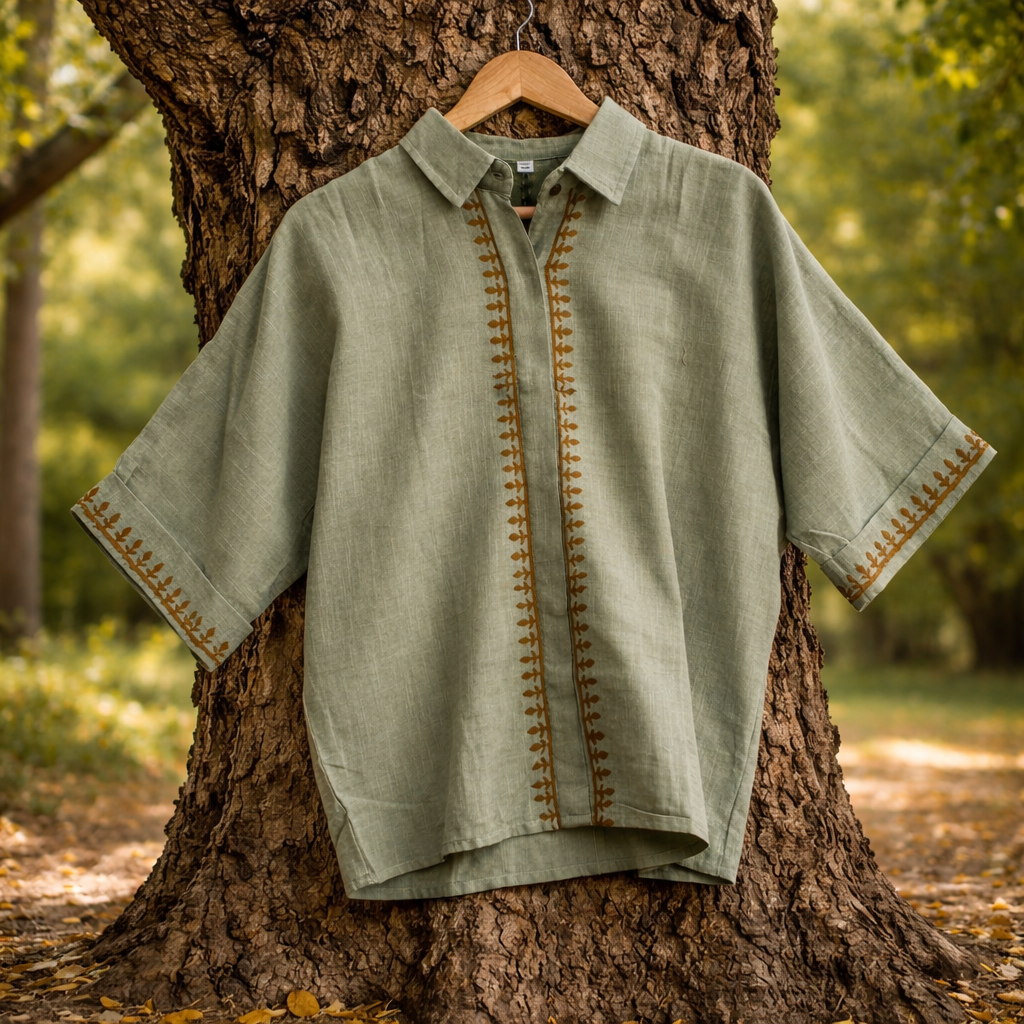 Rahgir Cotton Shirt - Sage Green