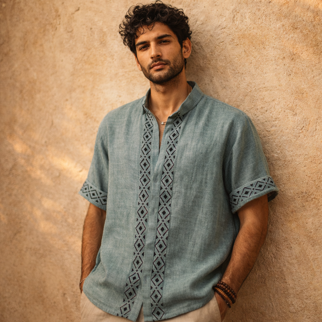 Rahgir Cotton Shirt - Dusty Teal