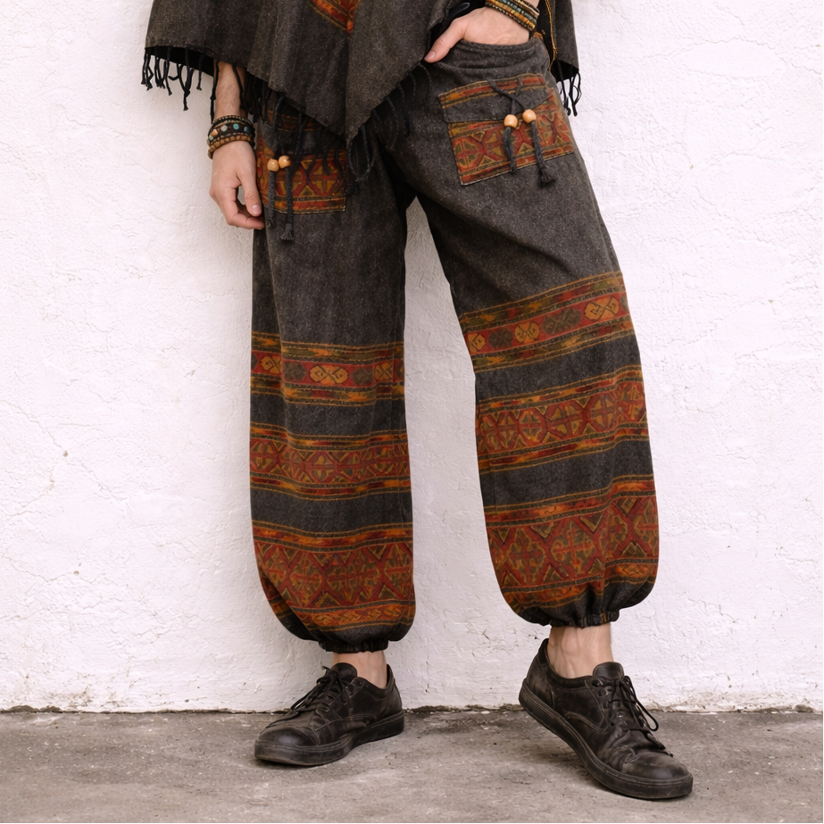 Combo Set - 3 Patti Poncho + 3 Patti Pants (Brown)