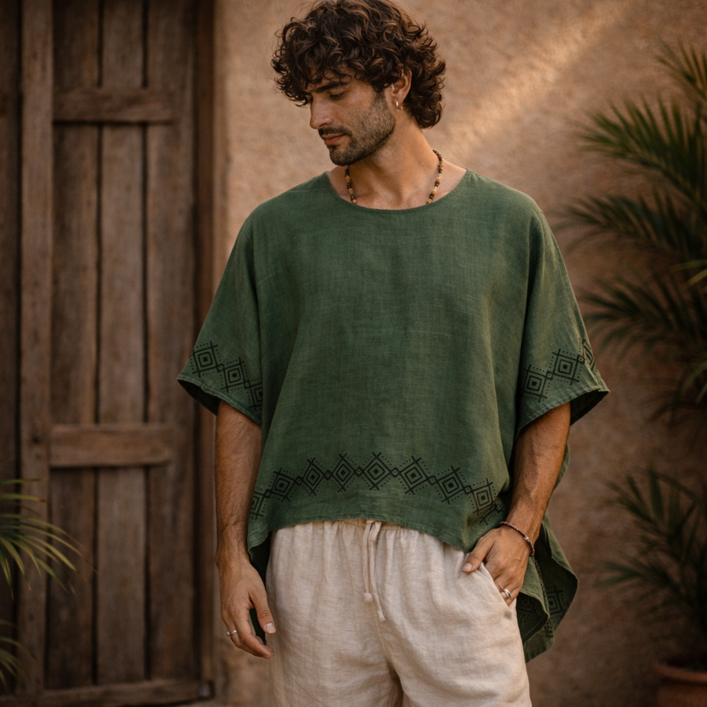Karwaan Cotton Top- Forest Green