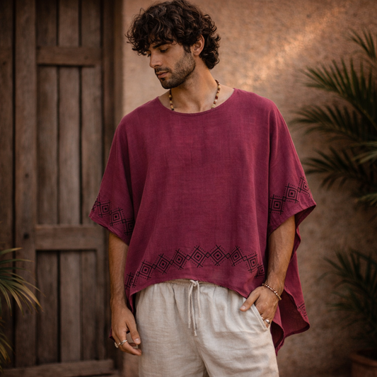 Karwaan Cotton Top- Mulberry Berry