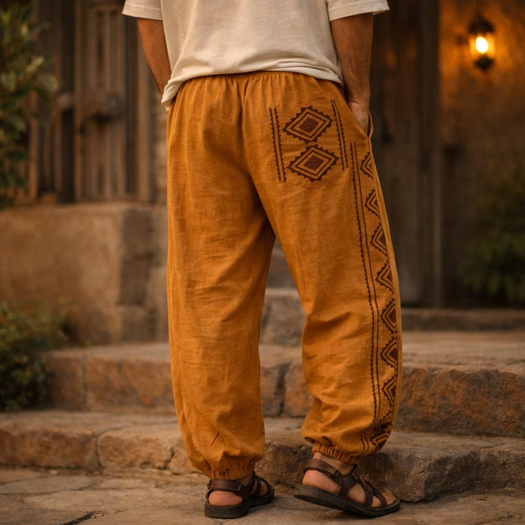 Moksha Cotton Pant- Mustard