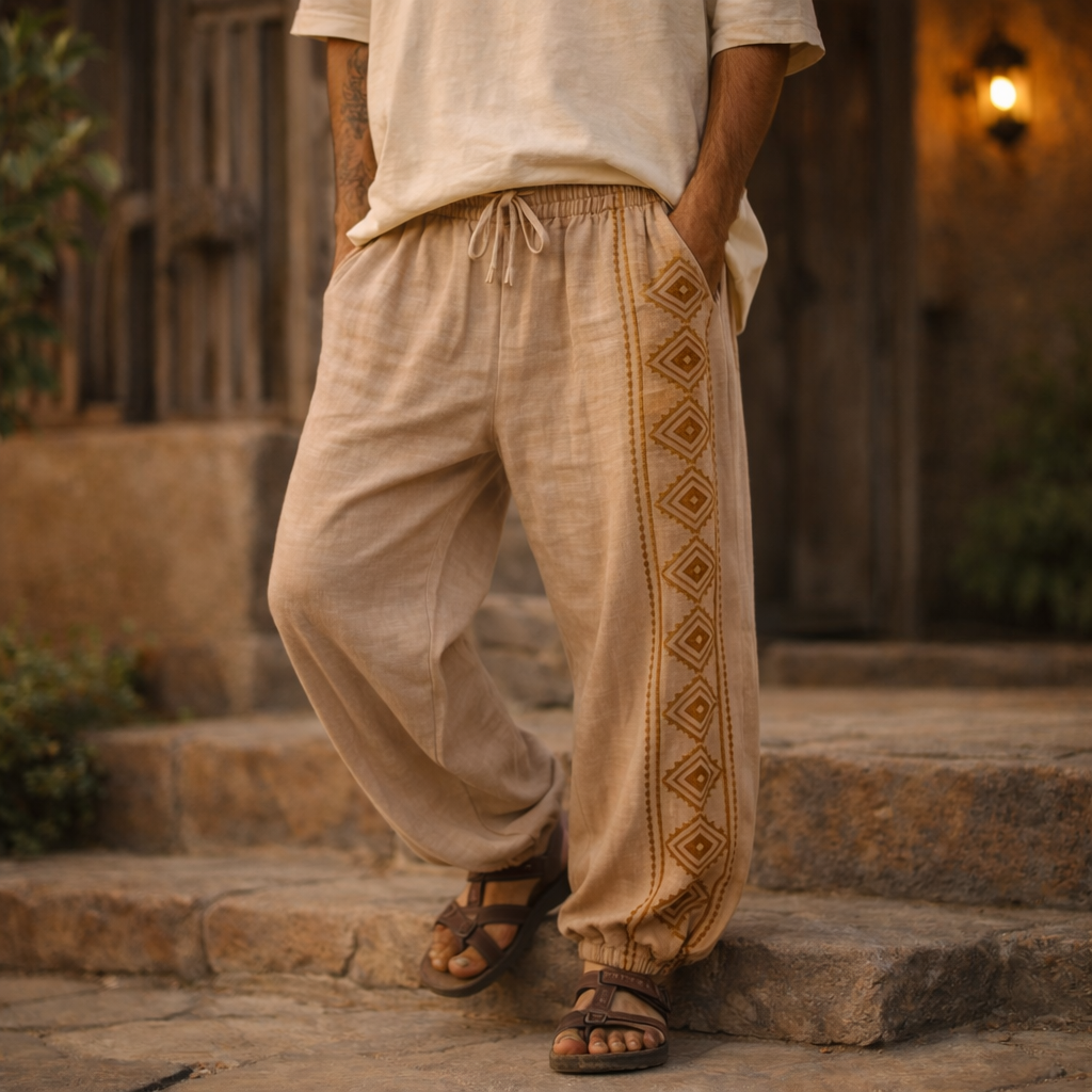Moksha Cotton Pant- Light Sand