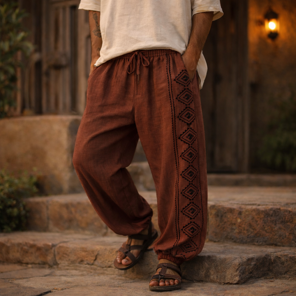 Moksha Cotton Pant- Rust Orange