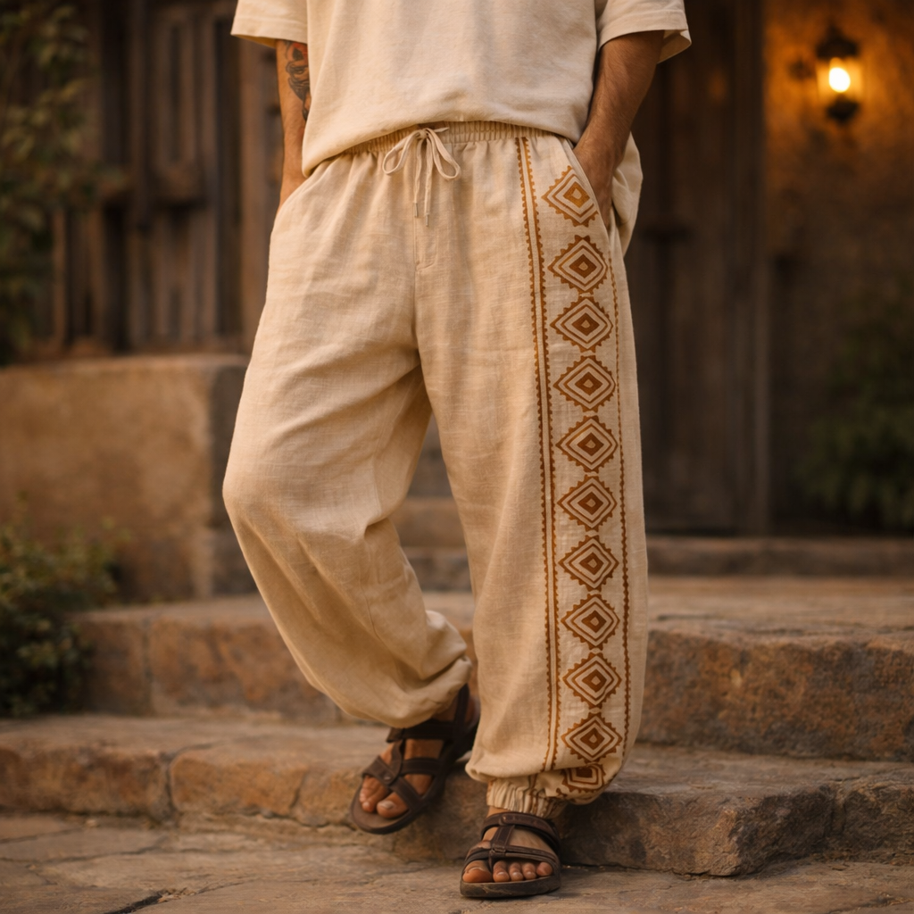 Moksha Cotton Pant- Warm Cream
