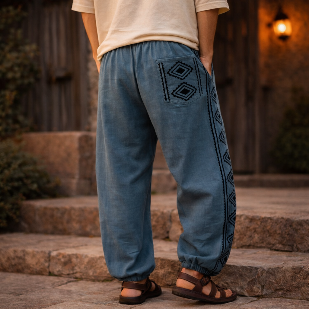 Moksha Cotton Pant- Dusty Teal