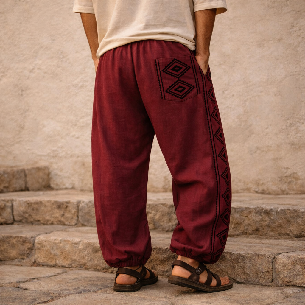 Moksha Cotton Pant- Mulberry Berry