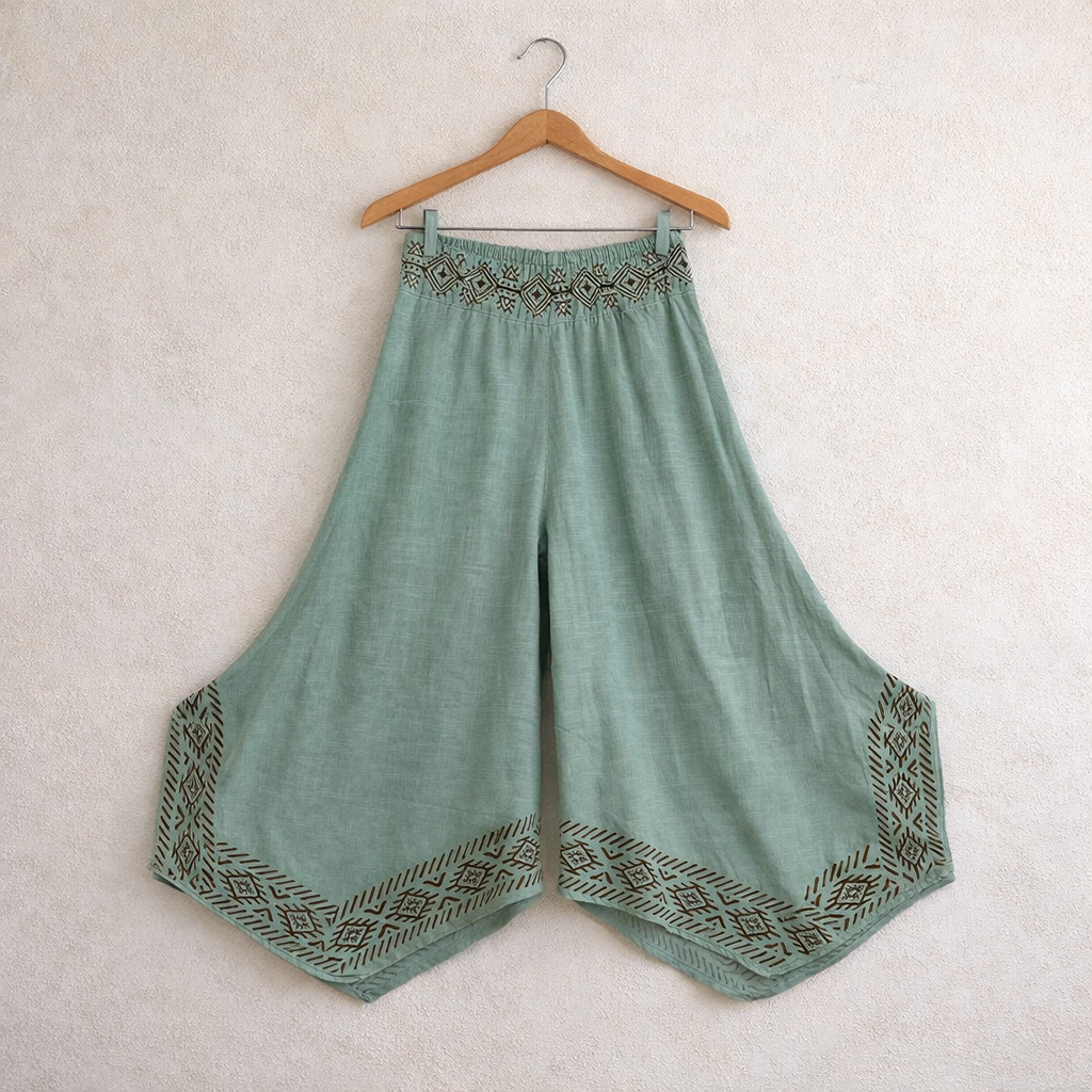 Radha Cotton Pants - Sage Green