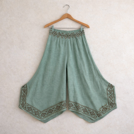 Radha Cotton Pants - Sage Green