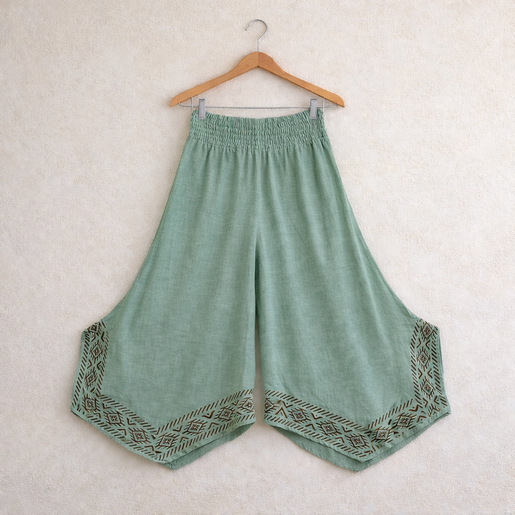 Radha Cotton Pants - Sage Green