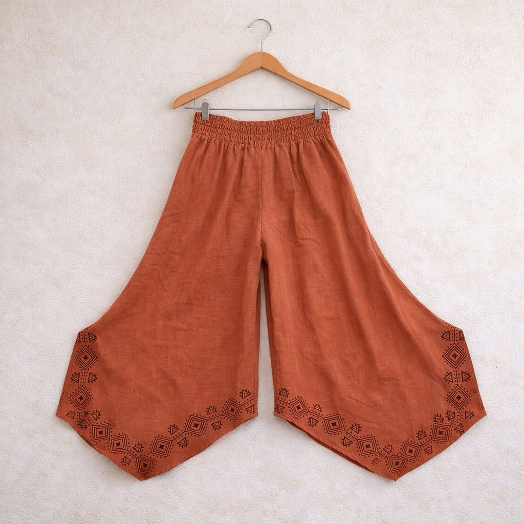 Radha Cotton Pants - Rust Orange
