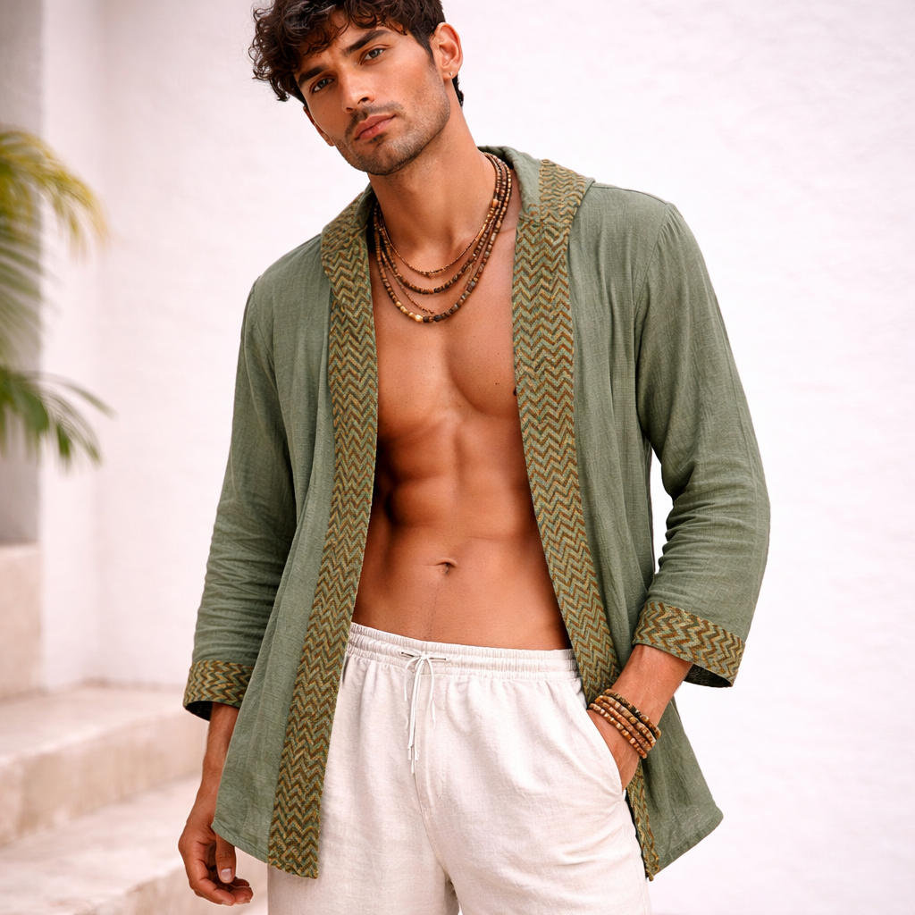 Kabira Cotton Shrug - Sage Green