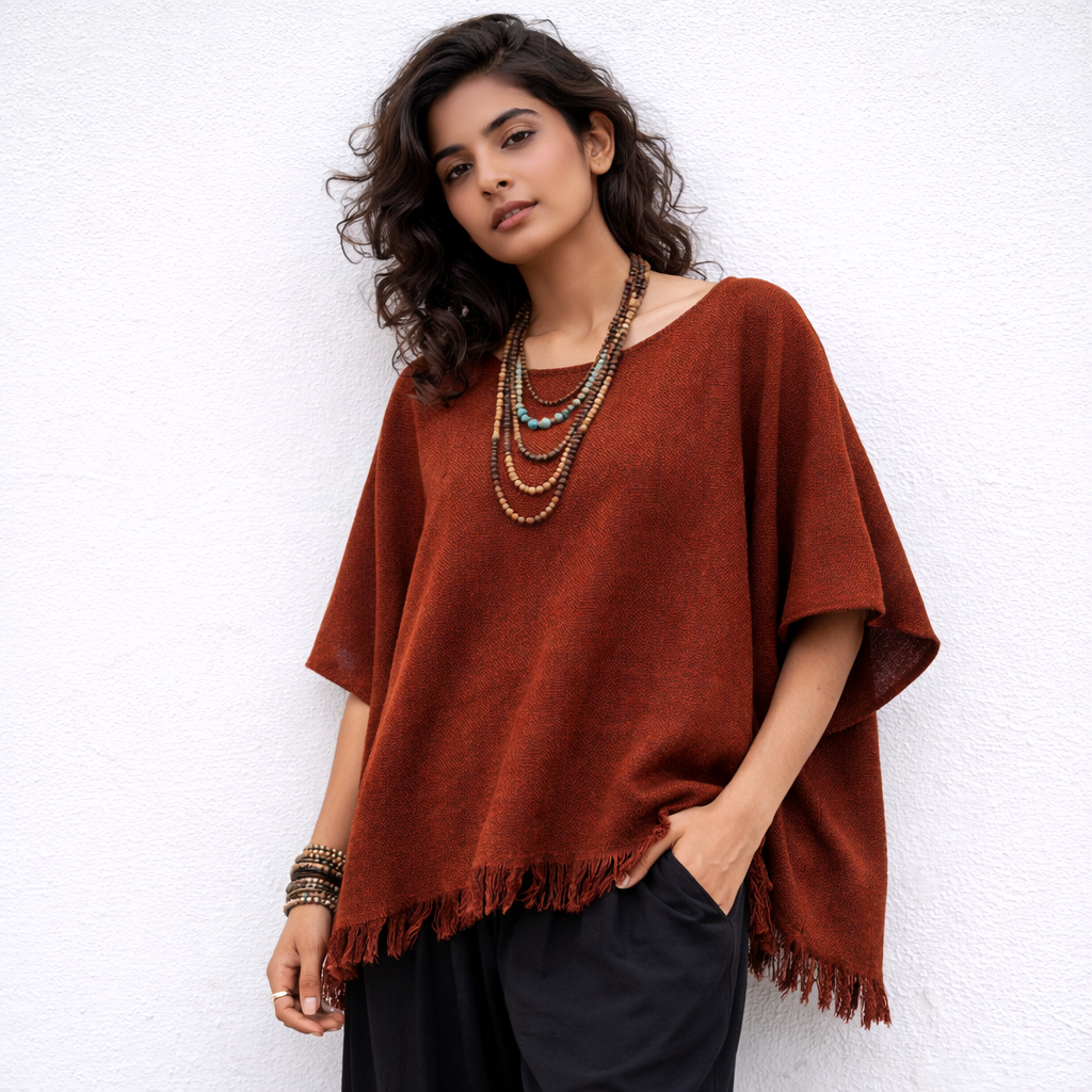 Fakira Cotton Top- Rust Orange