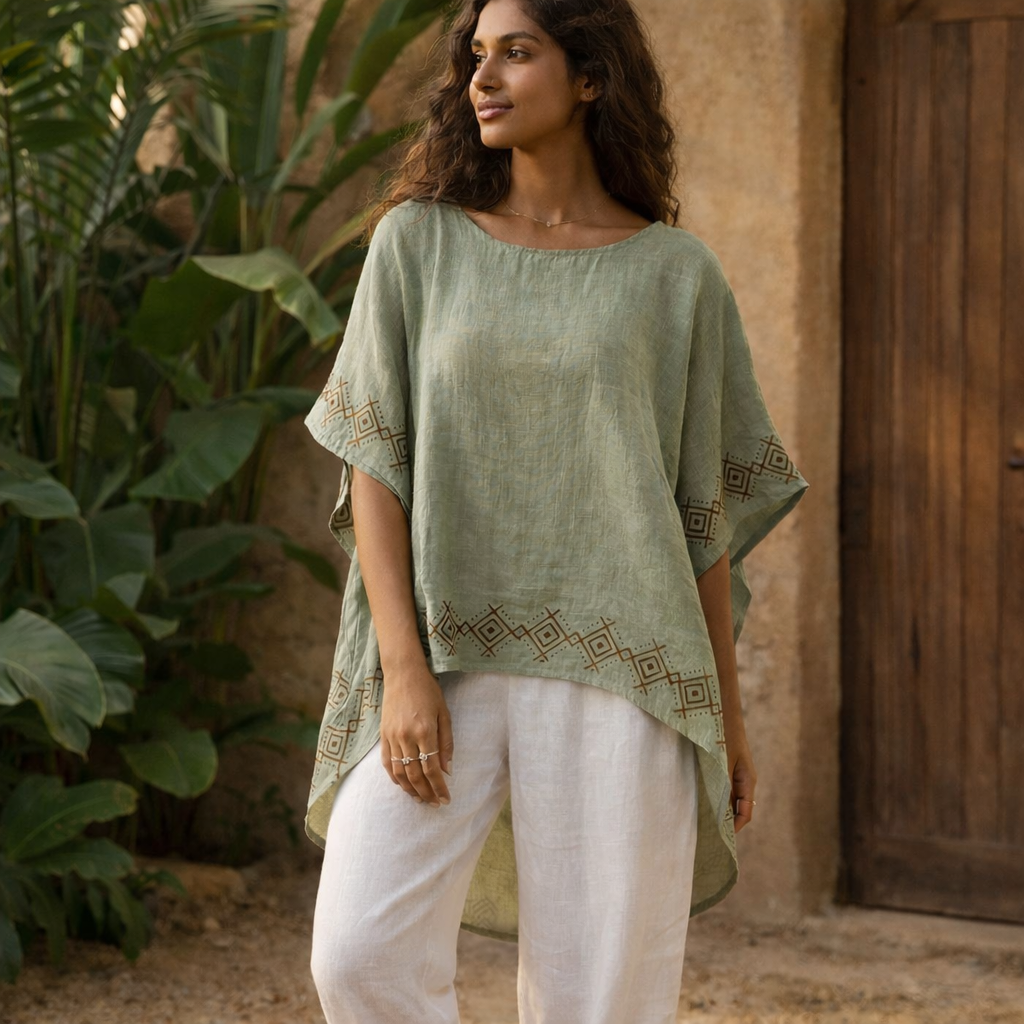 Aawara Cotton Top- Sage Green