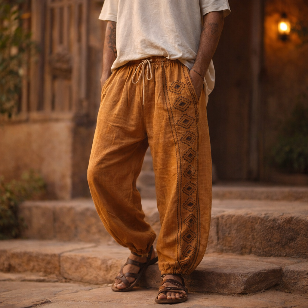 Moksha Cotton Pant- Mustard