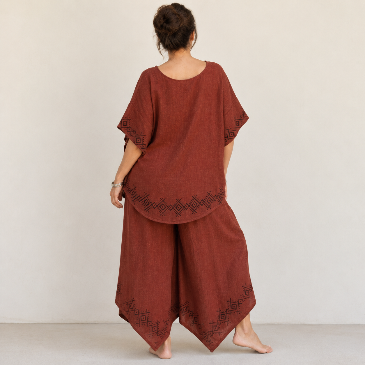 MiMi Cotton Co-ord Set - Rust Orange