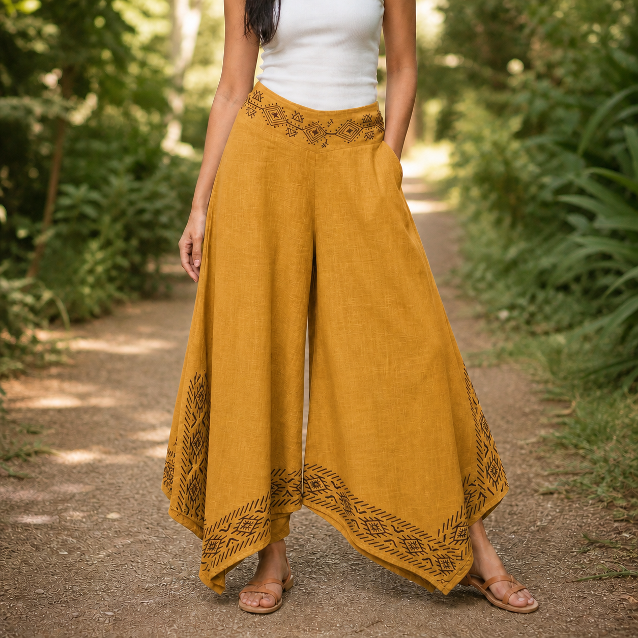Radha Cotton Pants - Mustard