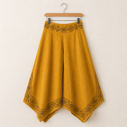 Radha Cotton Pants - Mustard