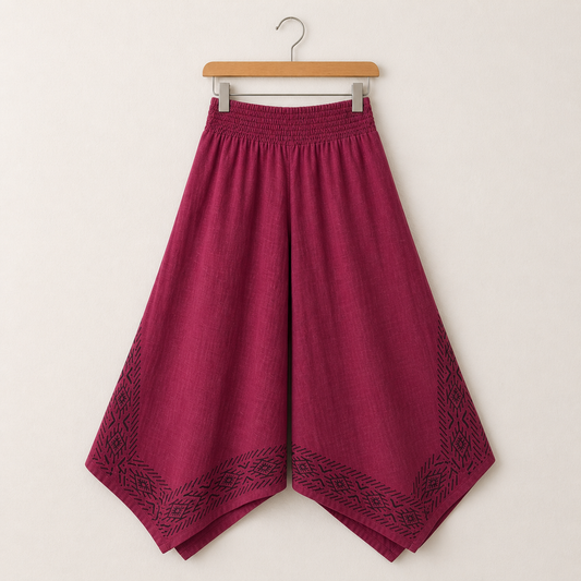 Radha Cotton Pants - Mulberry Berry