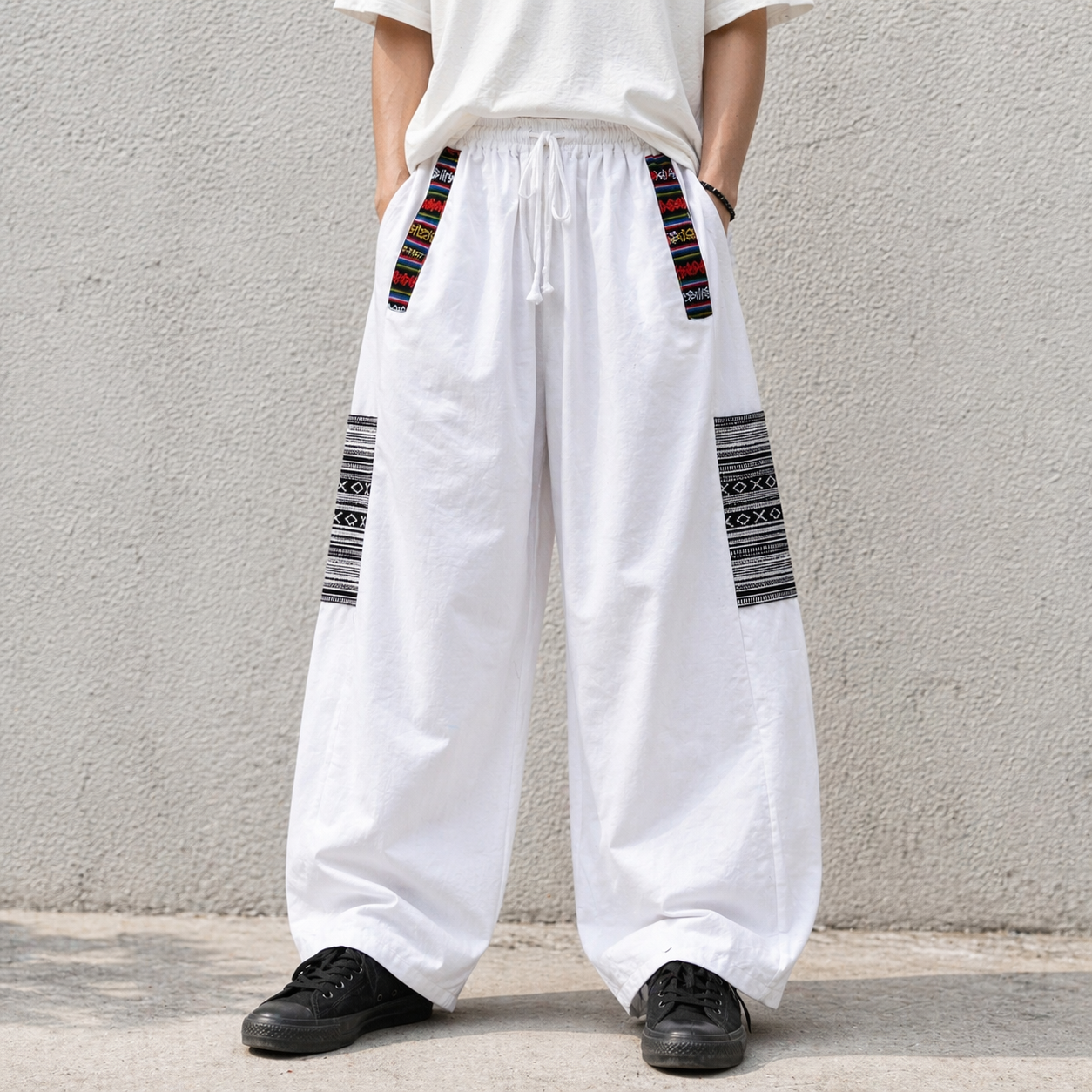 Pahadi Boho Pants - White